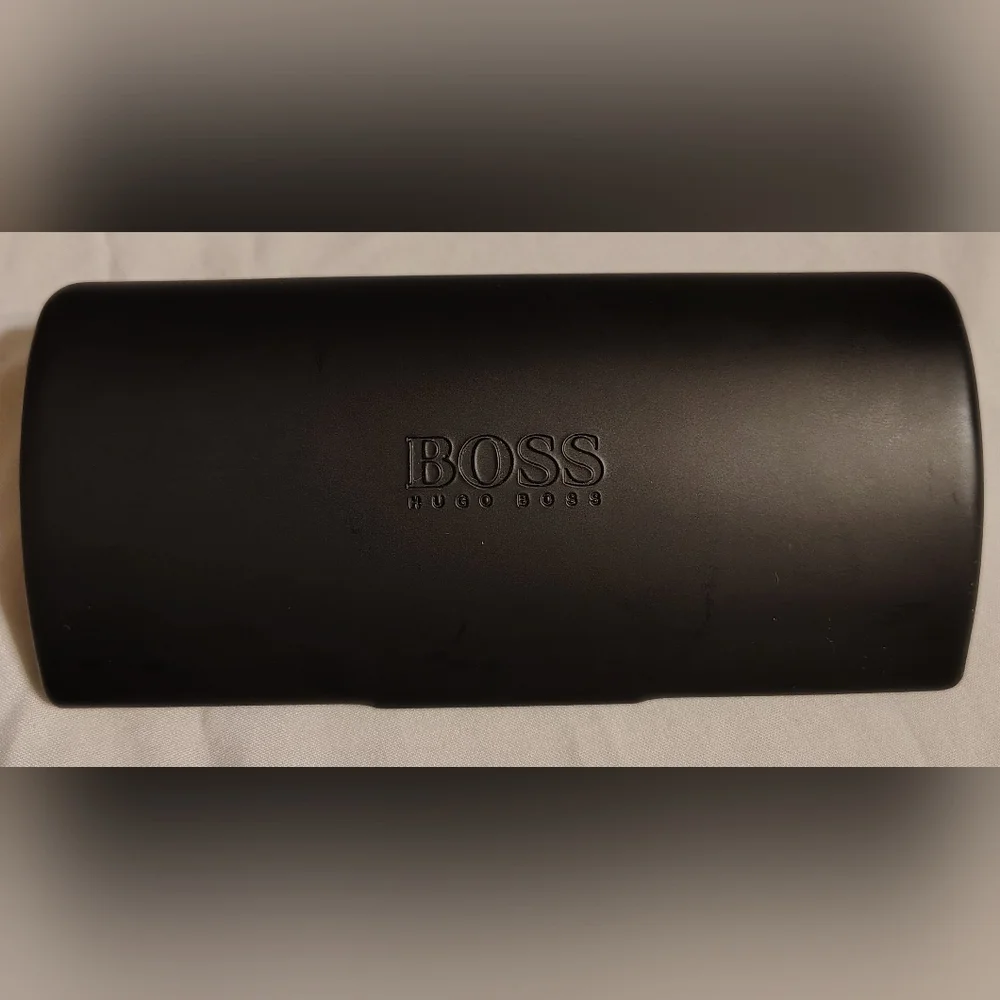 Boss By Hugo Boss Black Hard Clamshell Eyeglasses Case